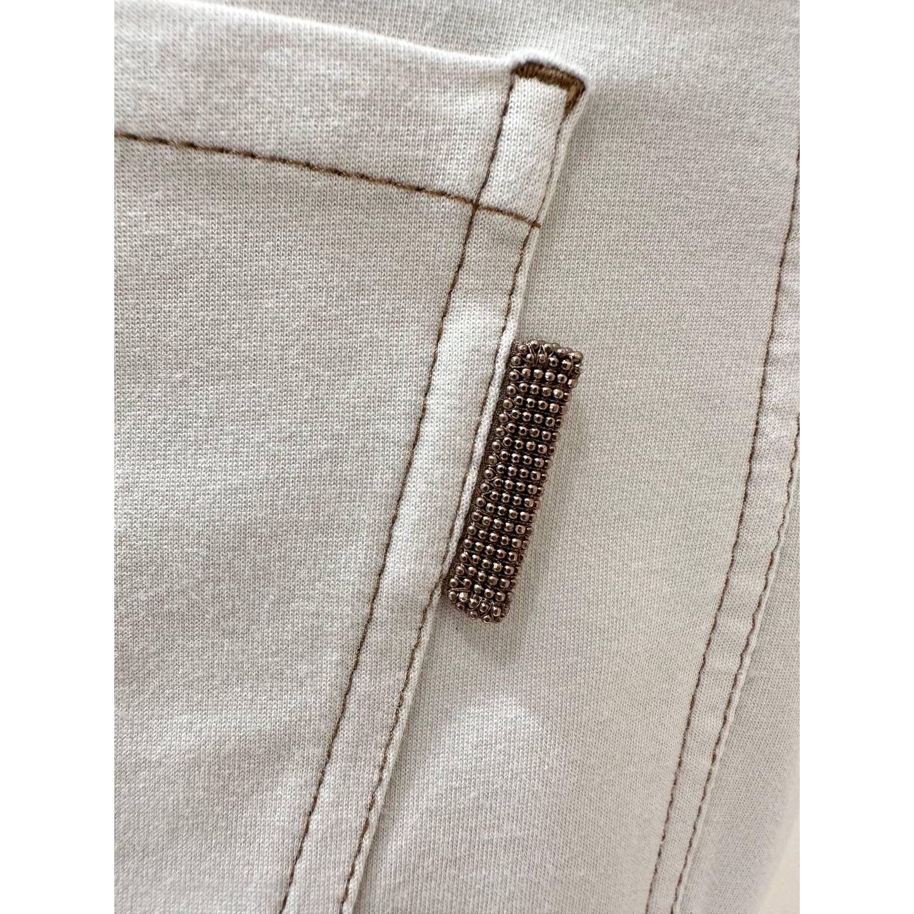 Brunello Cucinelli Pantalones de algodón crudo Talla 38 Gris en venta