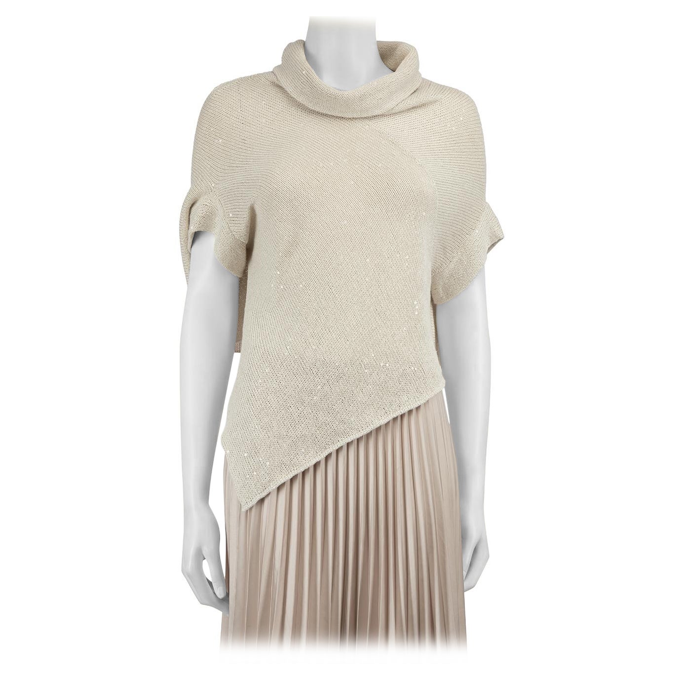 Brunello Cucinelli Ecru Sequin Asymmetric Top Size S