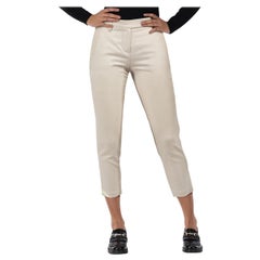 Brunello Cucinelli Ecru Skinny Cropped Trousers Size XXXS