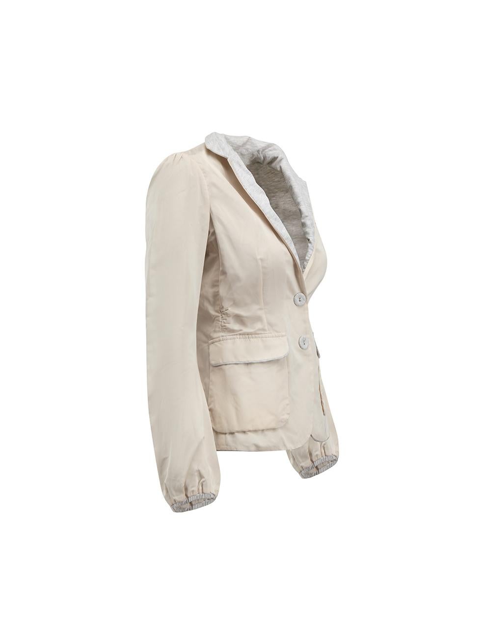 CONDITION is Very good. Hardly any visible wear to jacket is evident on this used Brunello Cucinelli designer resale item.



Details


Ecru

Polyester

Fitted blazer

Waterproof

Front snap buttons closure

Elasticated cuffs

2x Front side pockets
