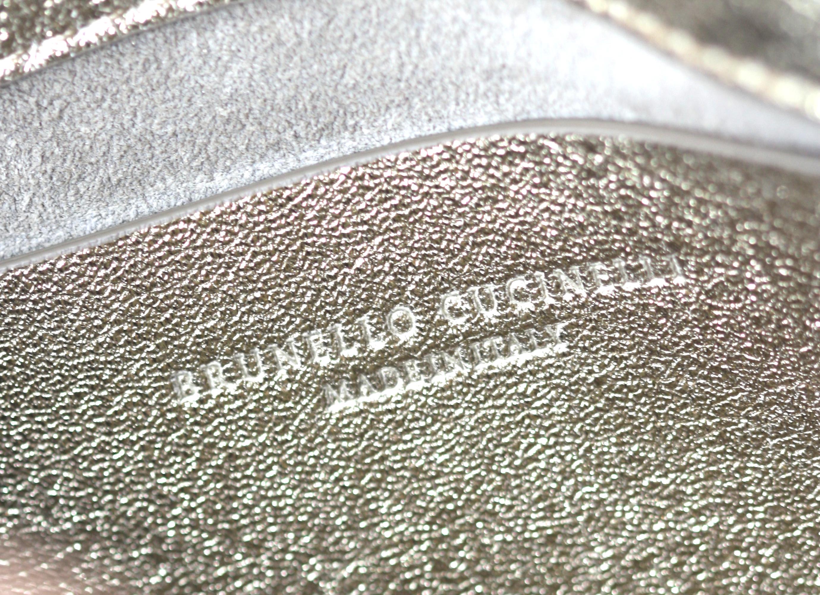 Brunello Cucinelli Gold Leather Evening Clutch im Angebot 2