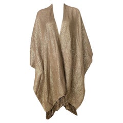 Brunello Cucinelli Goldfarbener Poncho-Umhang, Einheitsgröße