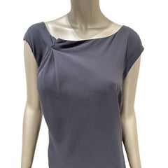 Brunello Cucinelli Gray Silk Open Back Maxi Dress Size M with Trim