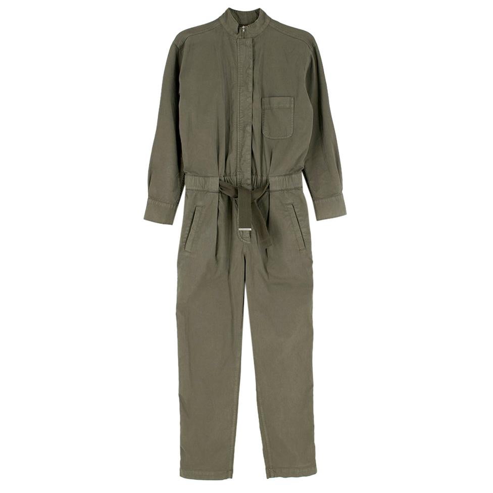 Brunello Cucinelli Green Military Jumpsuit - Size US 4 For Sale