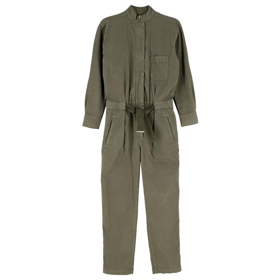 Brunello Cucinelli Green Military Jumpsuit - Size US 4 For Sale