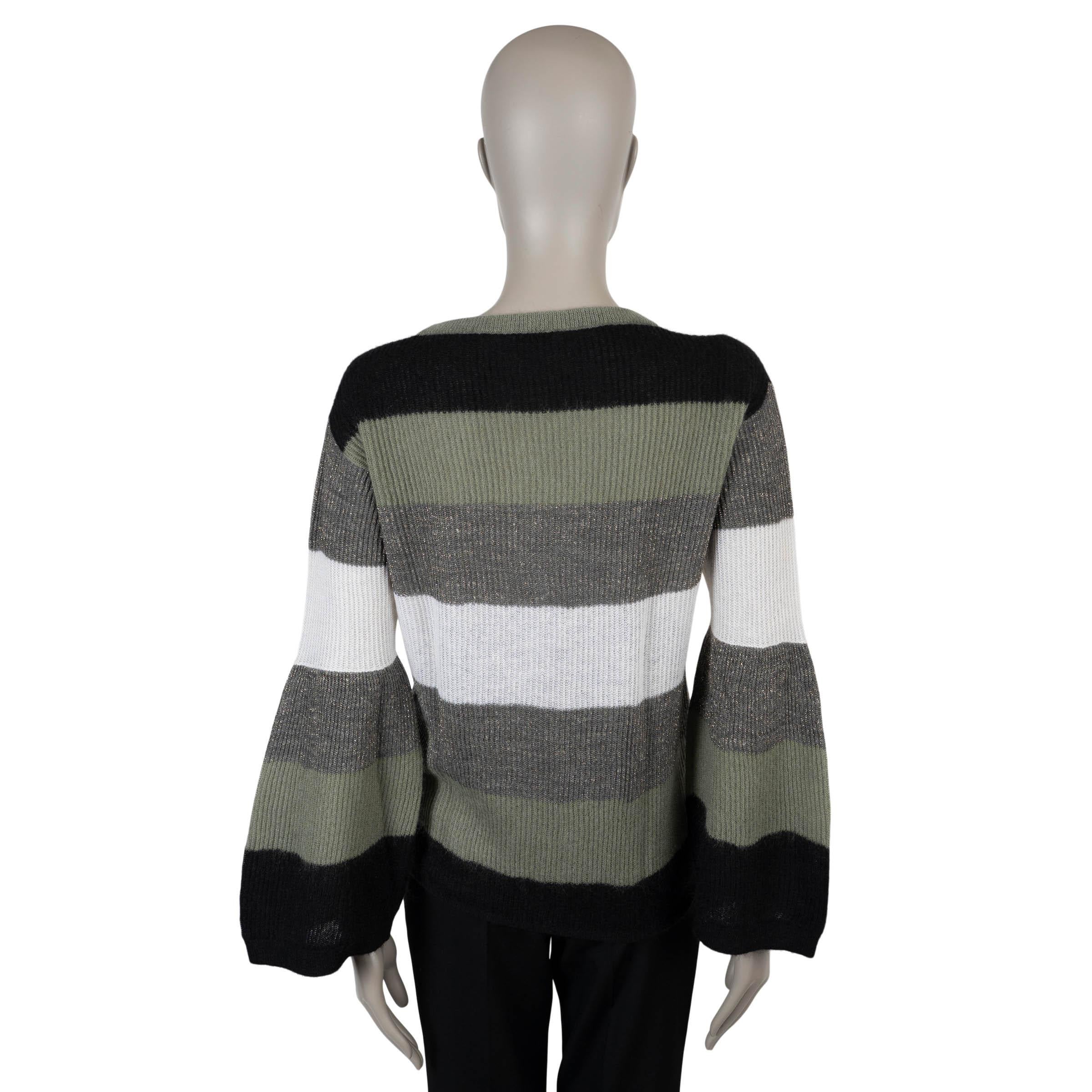 BRUNELLO CUCINELLI grün Mohair 2018 LUREX STRIPED Pullover Weste XS (Schwarz) im Angebot