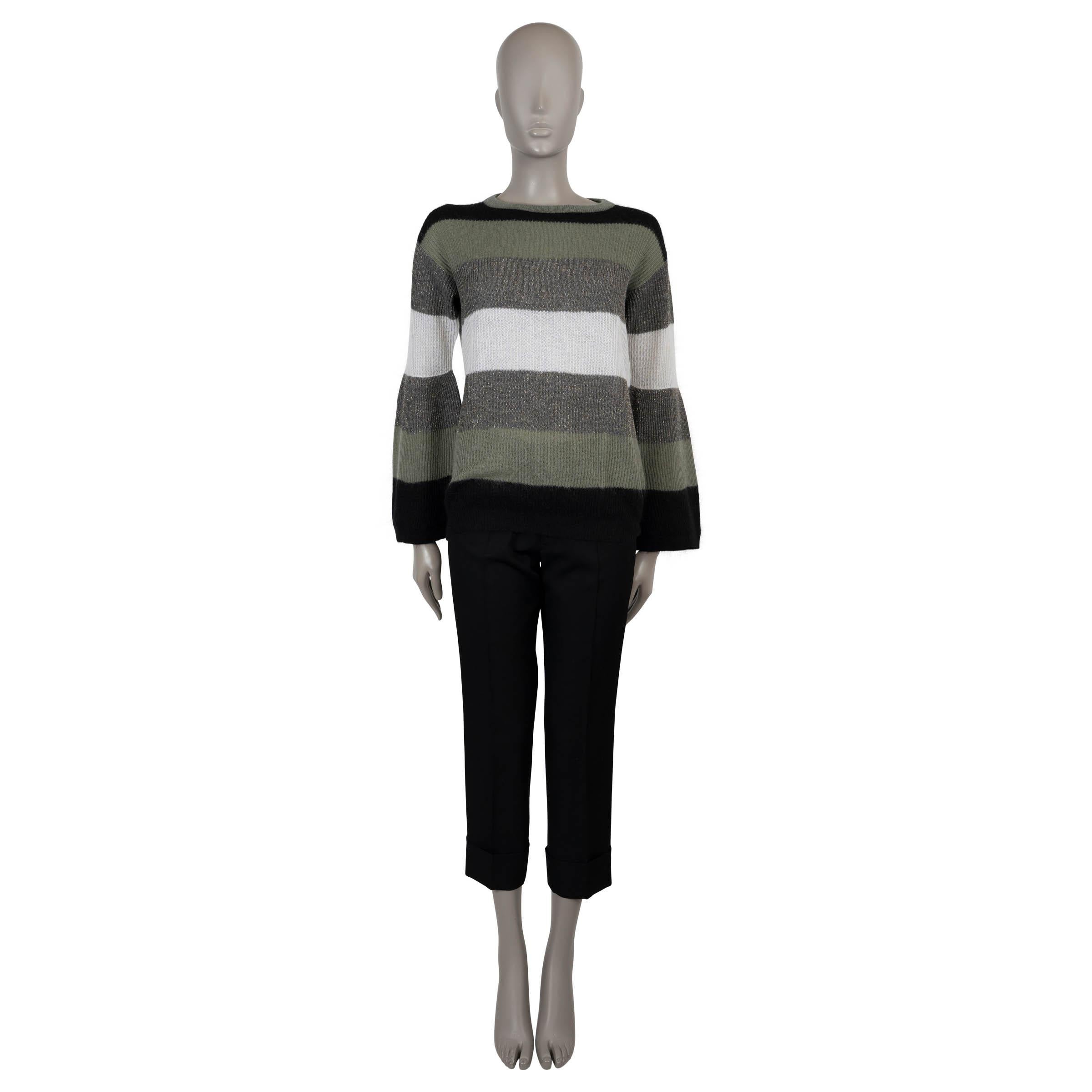 BRUNELLO CUCINELLI grün Mohair 2018 LUREX STRIPED Pullover Weste XS im Zustand „Hervorragend“ im Angebot in Zürich, CH
