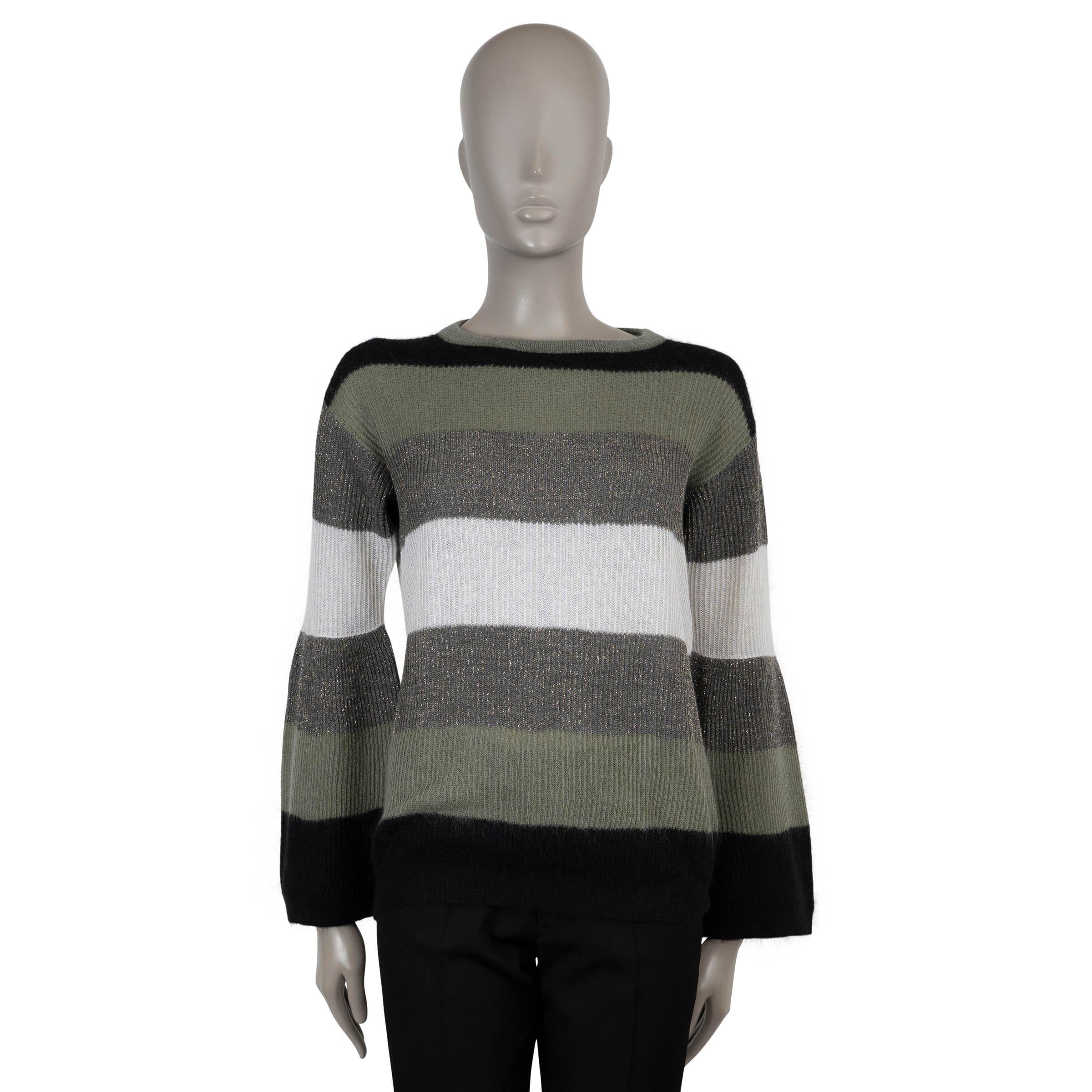 BRUNELLO CUCINELLI green mohair 2018 LUREX STRIPED Sweater Vest XS