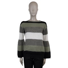 BRUNELLO CUCINELLI vert mohair 2018 LUREX STRIPED Gilet Pull XS
