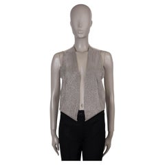 BRUNELLO CUCINELLI grey 2016 MONILI BEADED SATIN Vest Shirt M