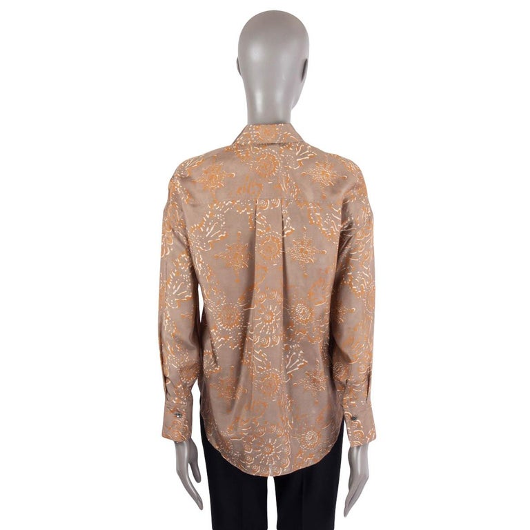Chemisier Brunello Cucinelli 100% Soie Imprimé Floral - Taille M - Neuf Avec étiquettes