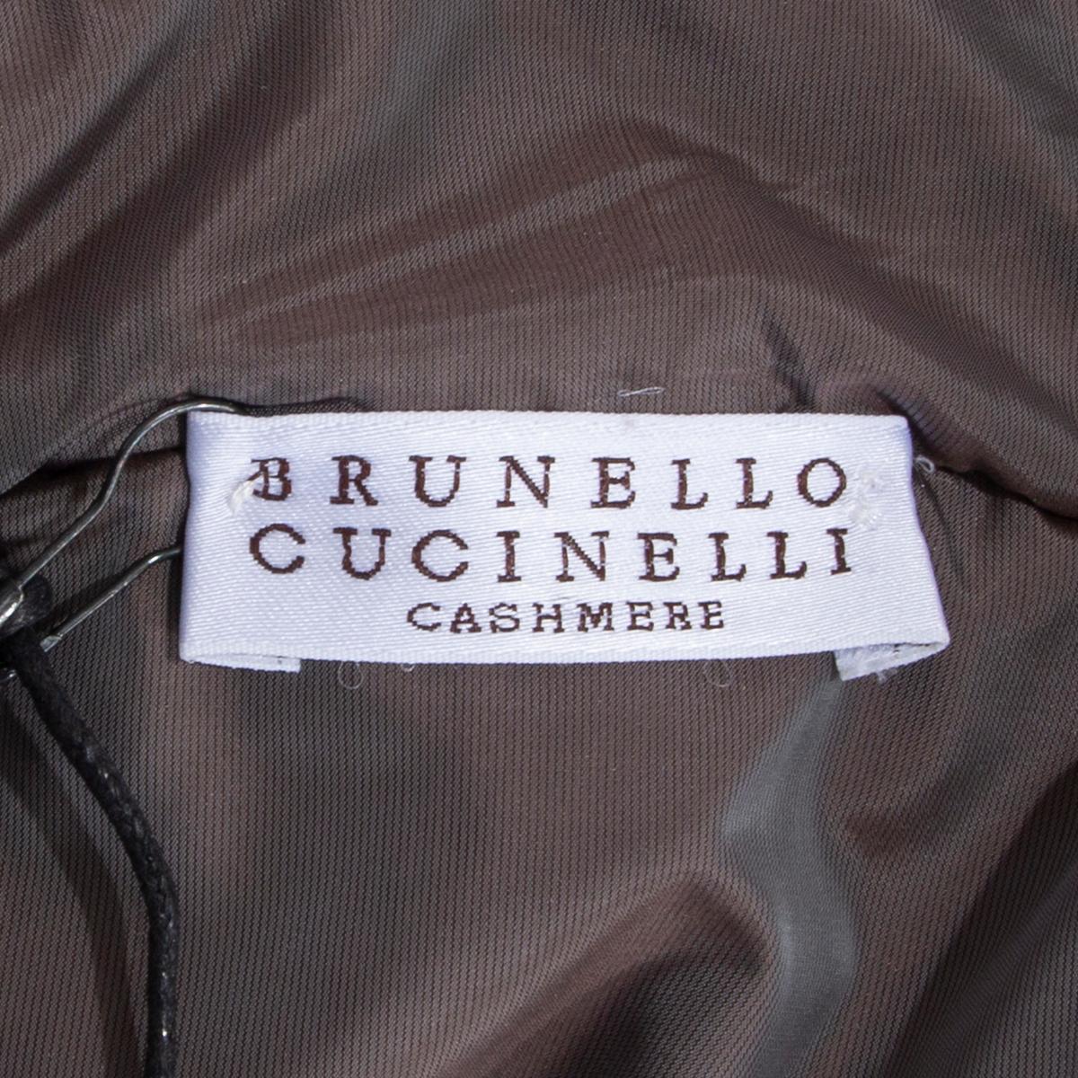BRUNELLO CUCINELLI grey cashmere BRAIDED ZIP FRONT Cardigan Sweater M For Sale 2