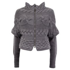 Brunello Cucinelli grigio, in cashmere, con zip sul davanti, maglione cardigan M
