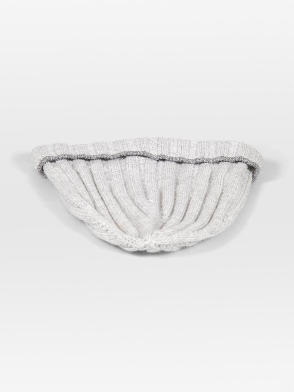 Gray Brunello Cucinelli Grey Cashmere Knit Beanie For Sale