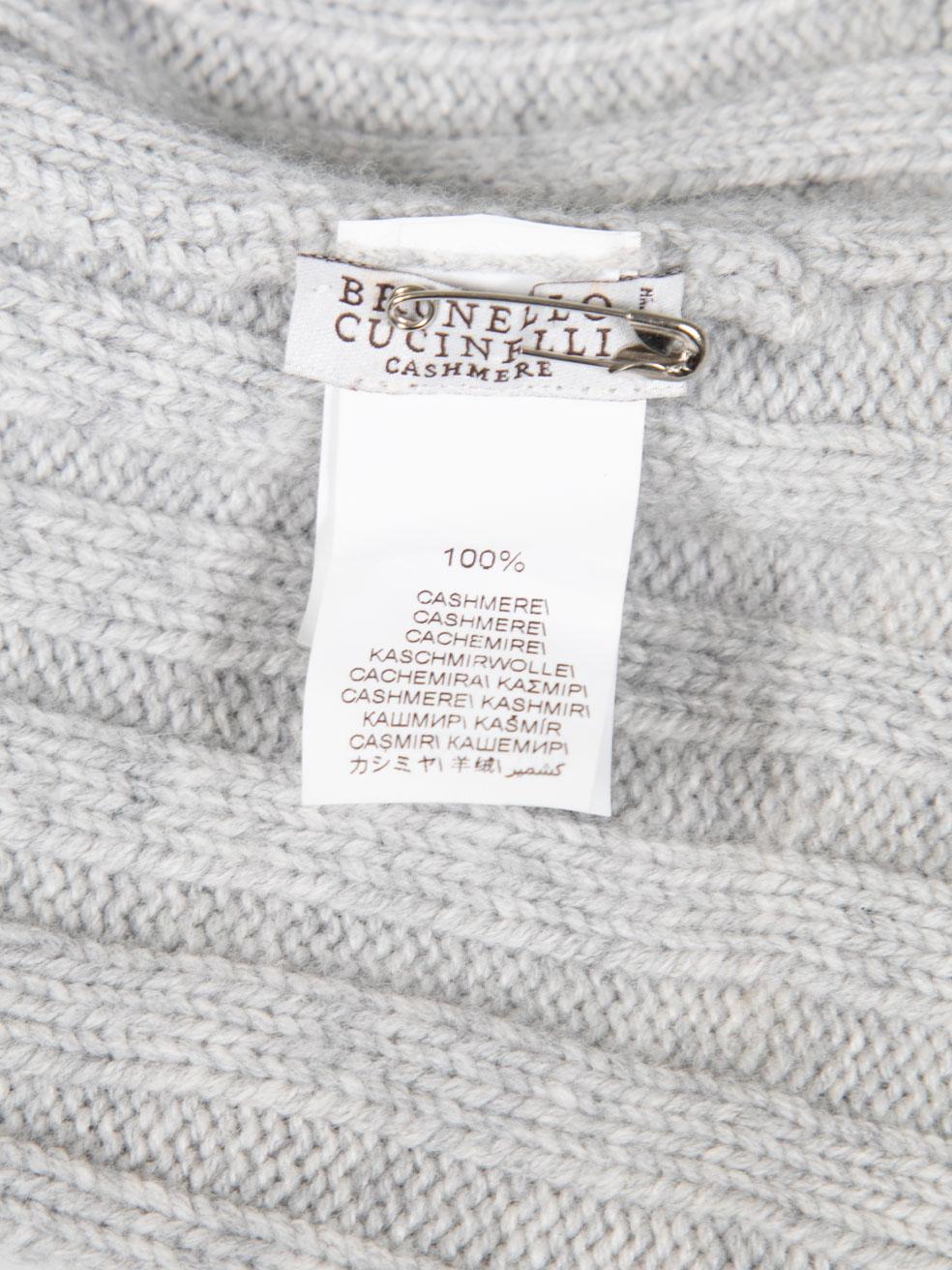 Brunello Cucinelli Grey Cashmere Knit Beanie For Sale 1