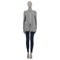 BRUNELLO CUCINELLI grey cashmere LAYERED ZIP Cardigan Sweater XS