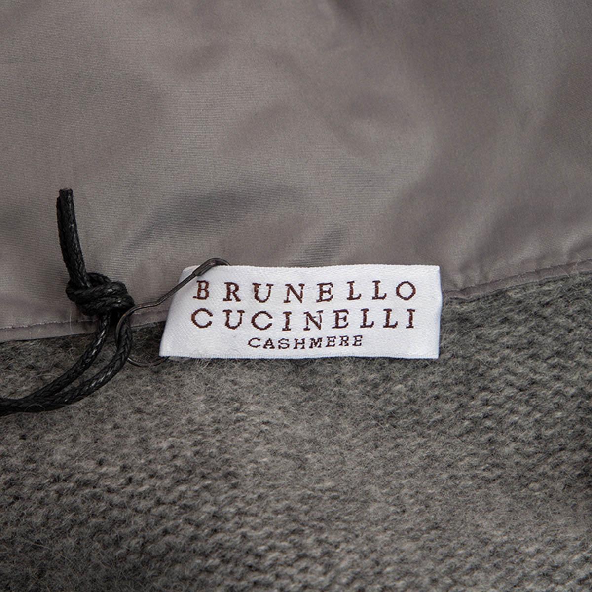 BRUNELLO CUCINELLI grey cashmere LAYERED ZIP Cardigan Sweater XS For Sale 1