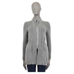 BRUNELLO CUCINELLI Cardigan gris en cachemire LAYERED ZIP Sweater XS