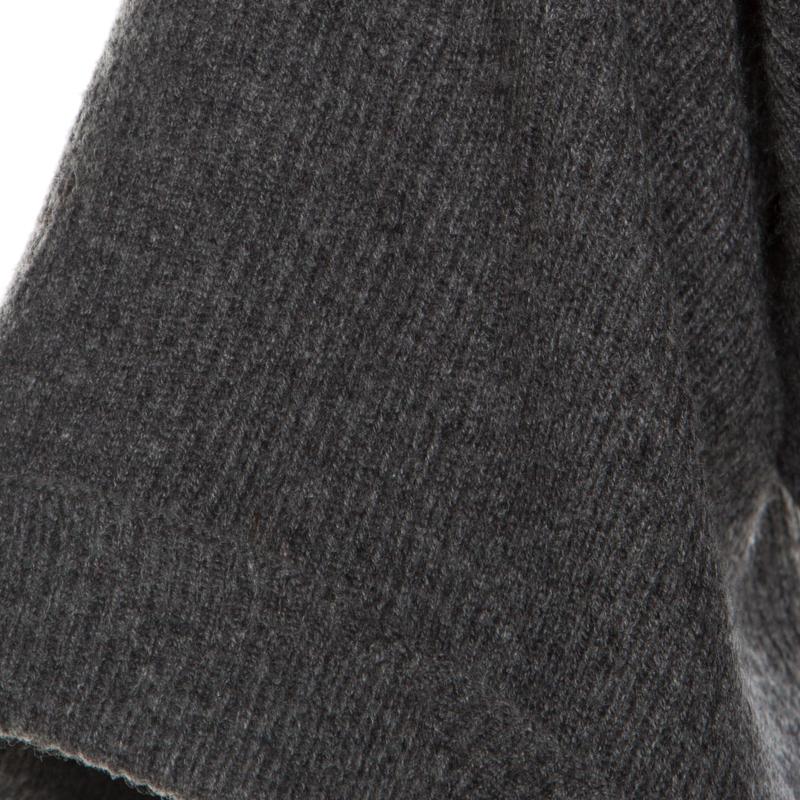 Women's Brunello Cucinelli Grey Cashmere Ribbed Shrug ( One Size )