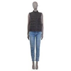 BRUNELLO CUCINELLI grey cashmere SEQUIN DOWN PUFFER Vest Jacket 44 L