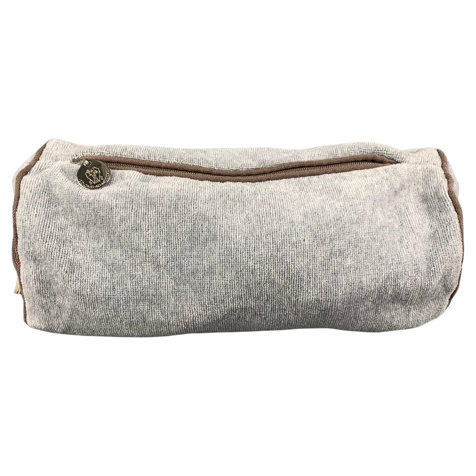 BRUNELLO CUCINELLI Grey Cotton Toiletry Bag