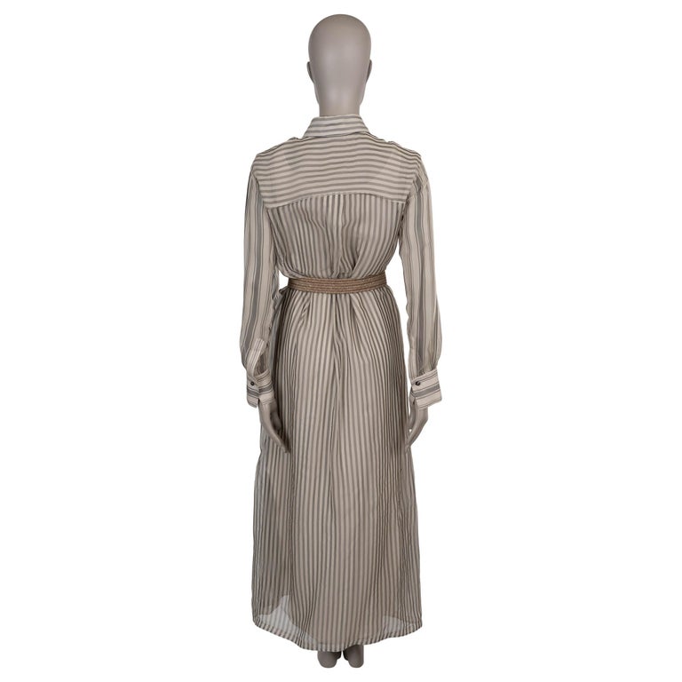 grey and cream dress Striped Rib Dress