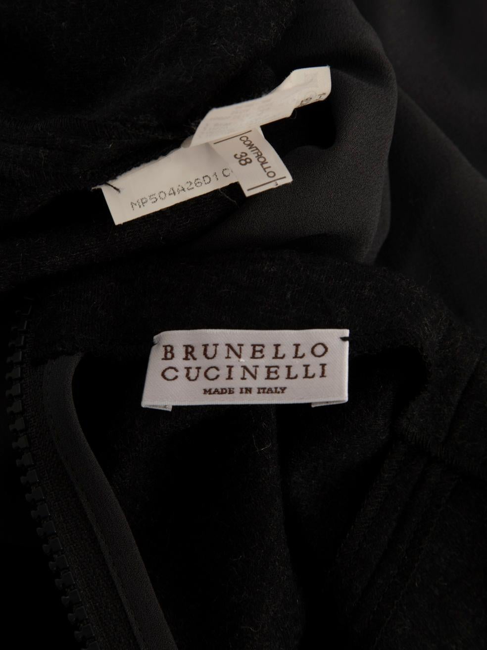 Women's Brunello Cucinelli Grey Knee Length Wool Dress Size XS For Sale