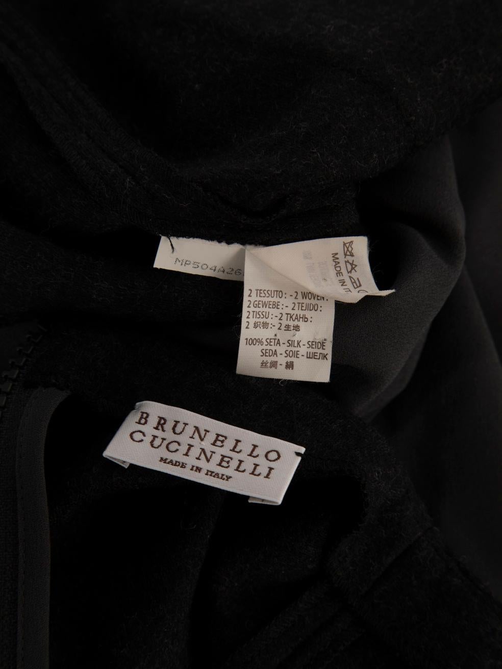 Brunello Cucinelli Grey Knee Length Wool Dress Size XS For Sale 1
