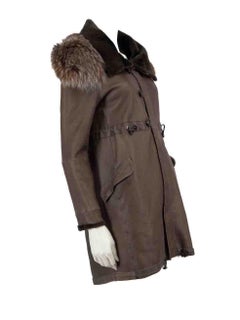 Brunello Cucinelli Grey Leather Reversible Coat Size S
