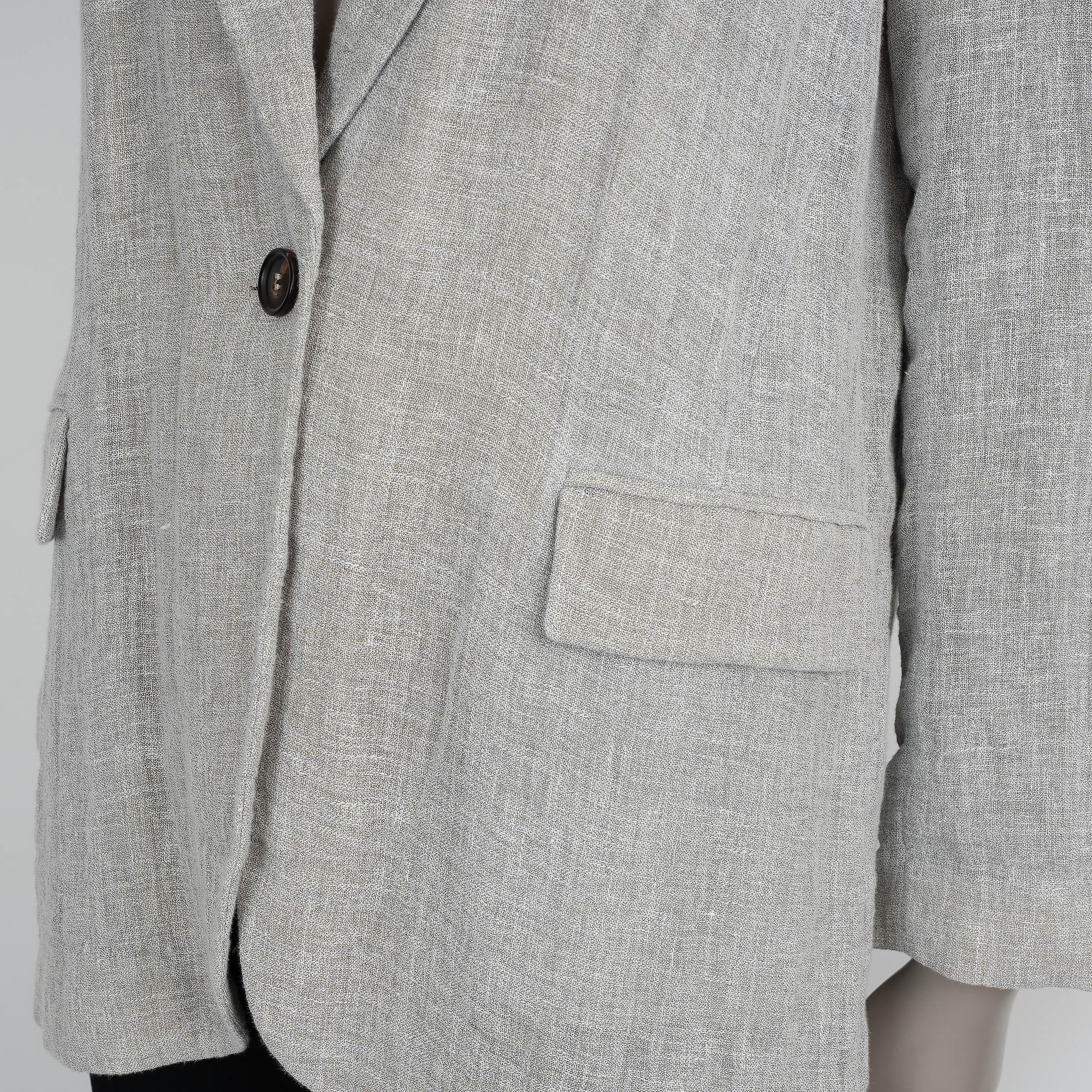 De las mujeres BRUNELLO CUCINELLI gris lino 2024 CRINKLED Chaqueta Blazer 40 S en venta