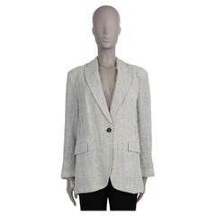 BRUNELLO CUCINELLI grey linen 2024 CRINKLED Blazer Jacket 40 S