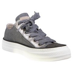 Brunello Cucinelli Zapatillas de piel gris Monili Talla IT 38.5