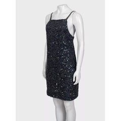 Brunello Cucinelli Grey Sequin Embellished Sleeveless Dress Size S