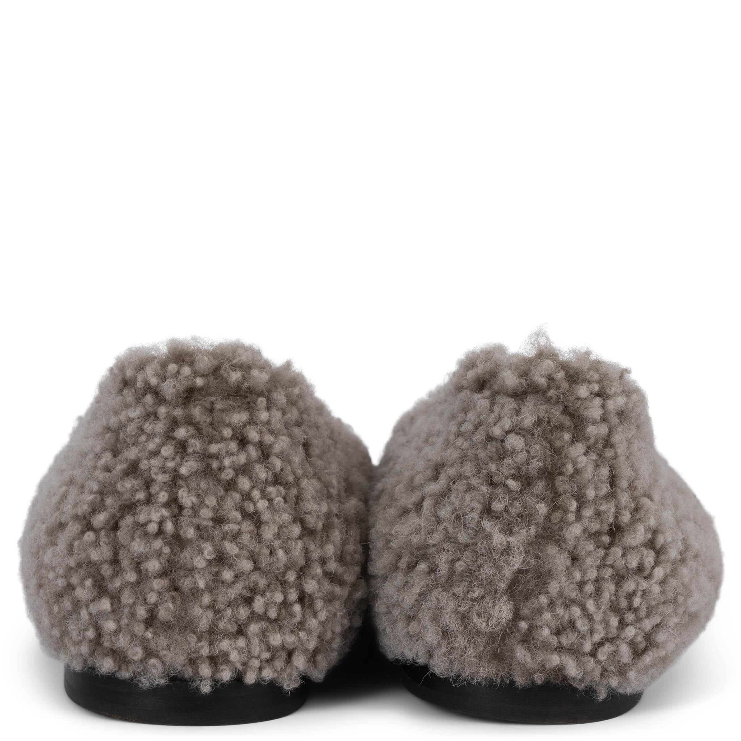 Brunello Cucinelli grigio SHEARLING MONILI Ballerine 38 In condizioni ottime in vendita a Zürich, CH