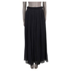 BRUNELLO CUCINELLI grey silk 2016 MONILI TRIM PLEATED MAXI Skirt 40 S