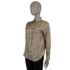 BRUNELLO CUCINELLI grey silk 2021 PAISLEY Button-Up Shirt XS