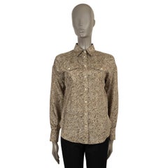 BRUNELLO CUCINELLI grey silk 2021 PAISLEY Button-Up Shirt XS