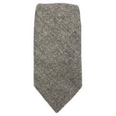 BRUNELLO CUCINELLI Grey Silk Cashmere Tie