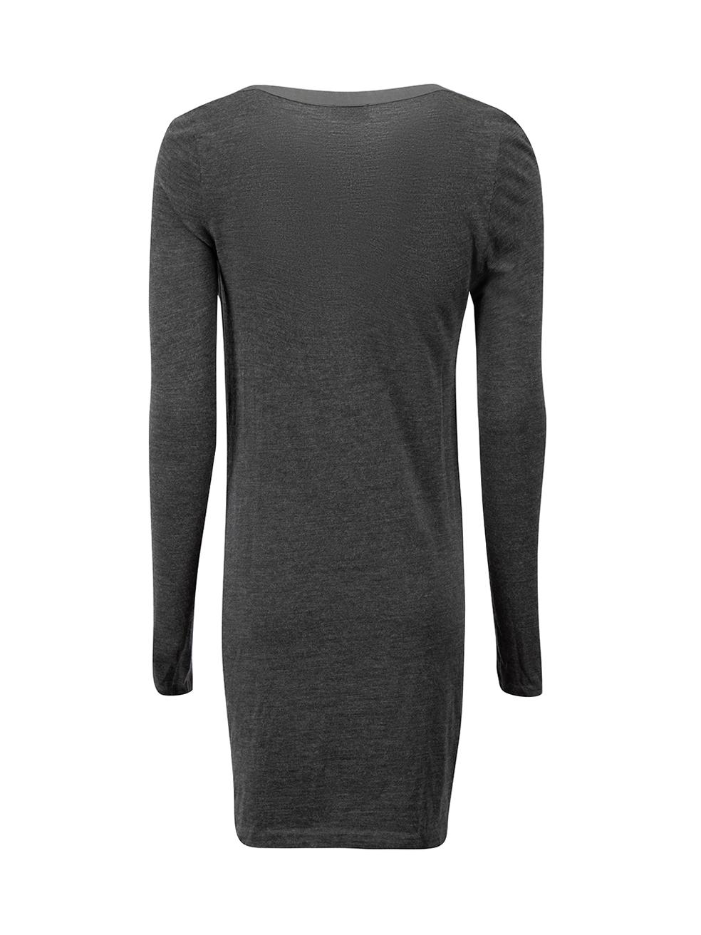 Brunello Cucinelli - Mini robe drapée en soie grise, taille XS Bon état - En vente à London, GB