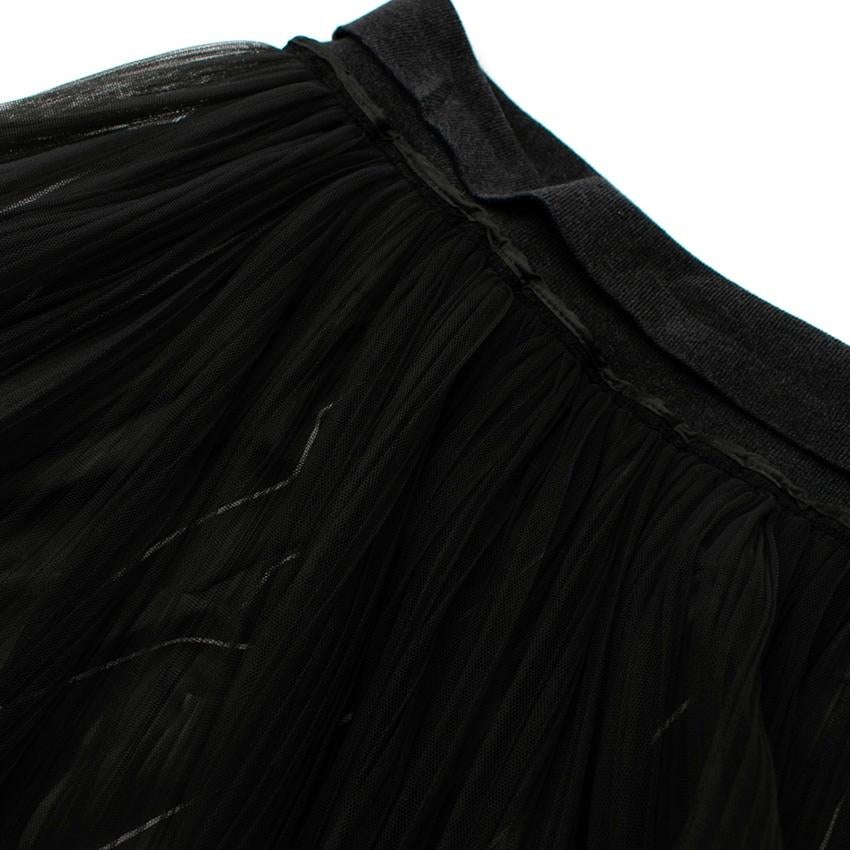 Women's Brunello Cucinelli Grey Striped Tulle Mid-Length Skirt For Sale