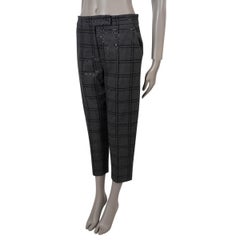 BRUNELLO CUCINELLI grey wool 2016 MICRO SEQUIN & MONILI FLANNEL Pants 40 S