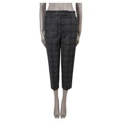 BRUNELLO CUCINELLI grey wool 2016 MICRO SEQUIN & MONILI FLANNEL Pants 40 S