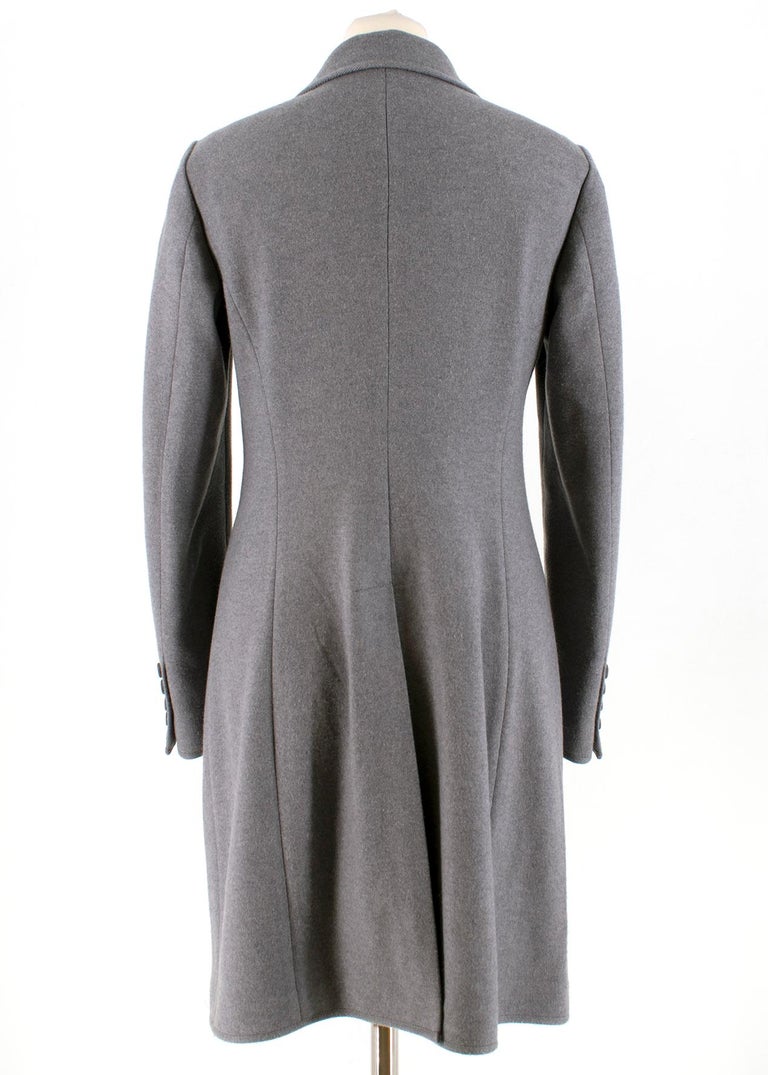 Brunello Cucinelli Grey Wool blend Long Coat US 4 For Sale at 1stdibs