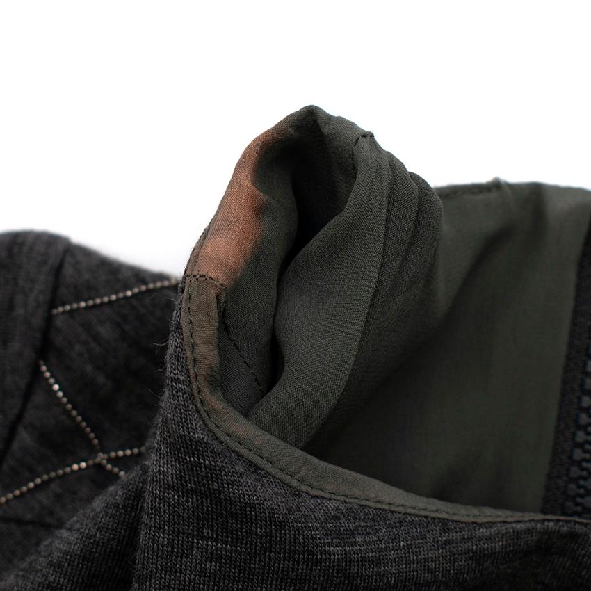 Women's or Men's Brunello Cucinelli Grey Wool Jersey Short Sleeve Dress - Size S For Sale