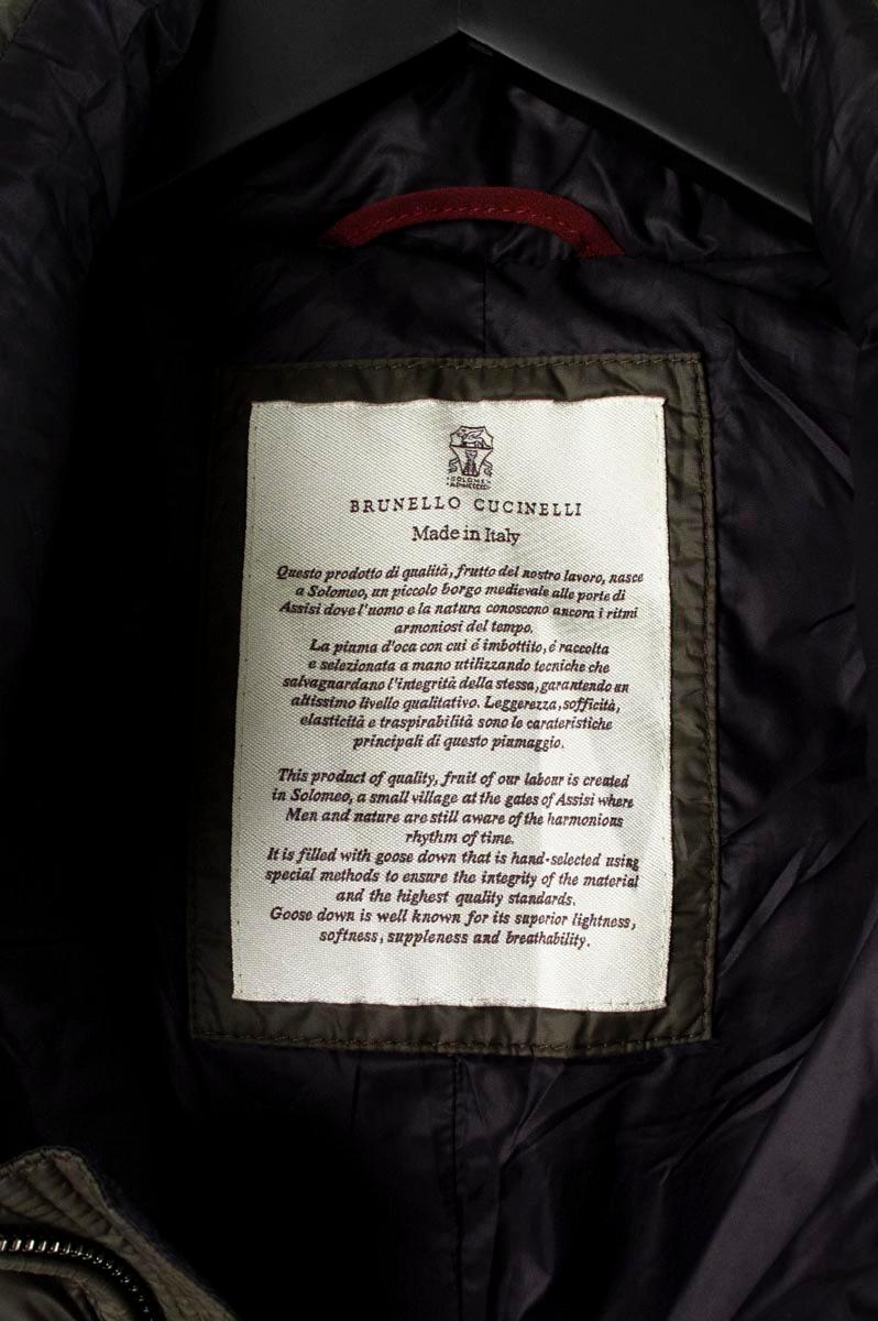 Brunello Cucinelli Hooded Puffer Nylon Men Jacket Size M For Sale 2