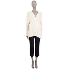 BRUNELLO CUCINELLI ivory cashmere MICRO SEQUIN Cardigan Sweater L