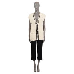 BRUNELLO CUCINELLI ivory cotton BOUCLE CARDIGAN VEST Sweater M
