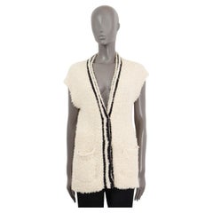 BRUNELLO CUCINELLI ivory cotton BOUCLE CARDIGAN VEST Sweater M
