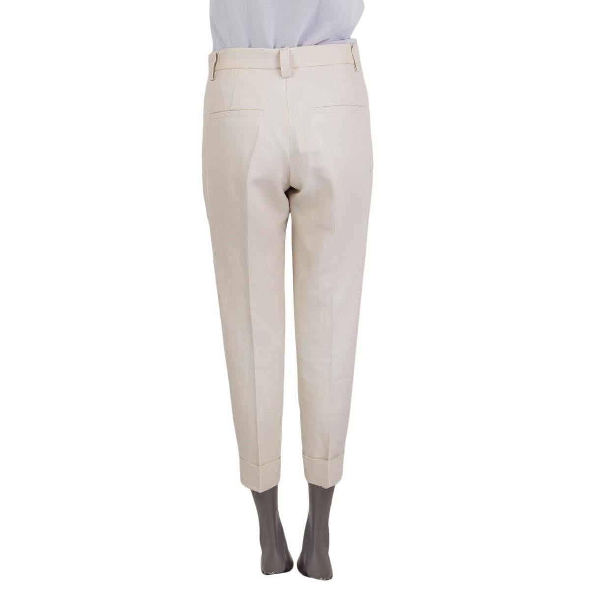 ivory pleated pants