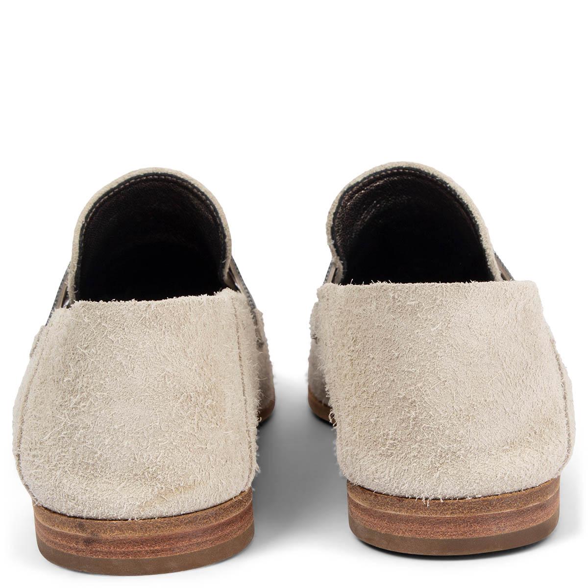 Brunello Cucinelli camoscio avorio Scarpe mocassini MONILI 38 In condizioni ottime in vendita a Zürich, CH